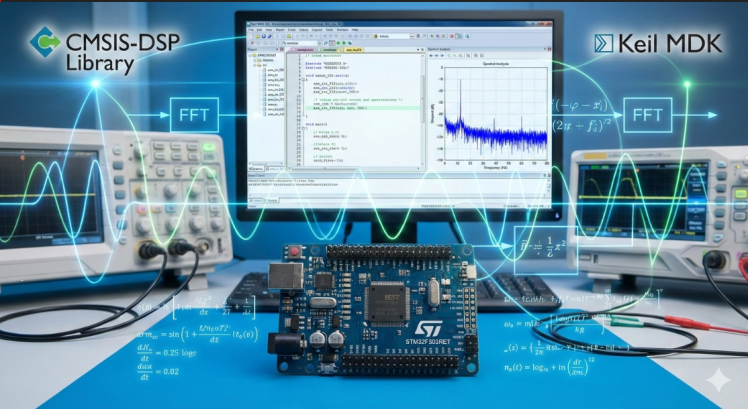 راهنمای جامع افزودن کتابخانه CMSIS-DSP به کامپایلر KEIL برای میکروکنترلرهای STM32