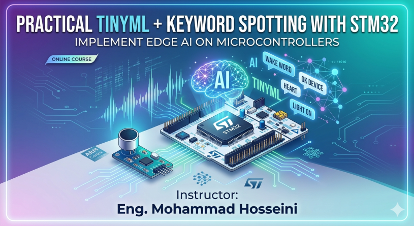 آموزش کاربردی TinyML: پردازش صوت و تشخیص کلمه کلیدی با STM32