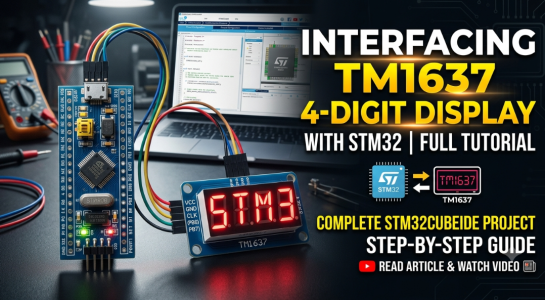 راهنمای جامع راهاندازی نمایشگرهای سونسگمنت با TM1637 در میکروکنترلرهای STM32