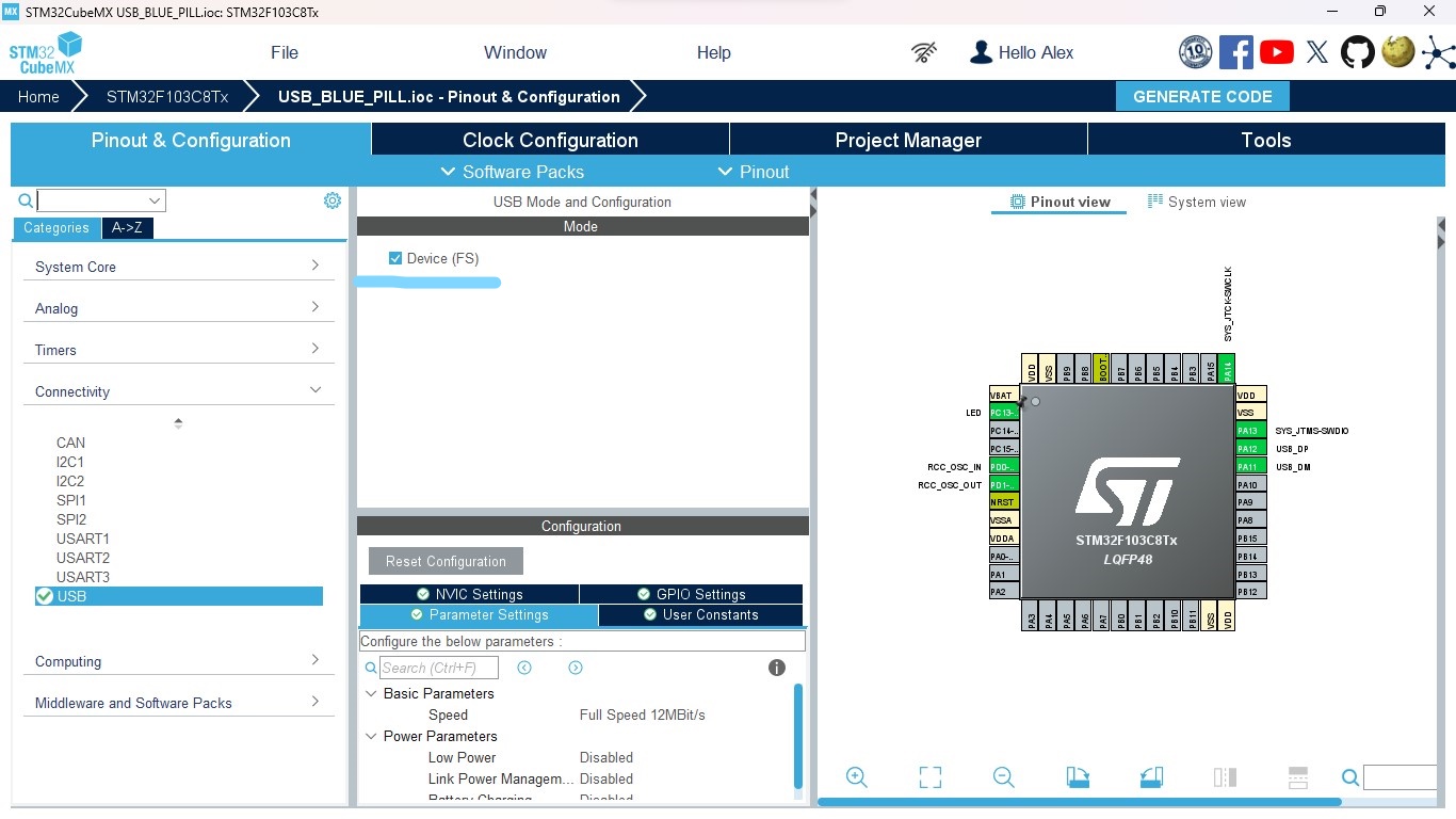 STM32 USB Configuration