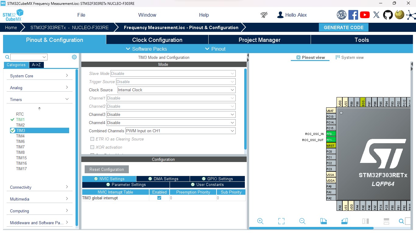 Input Capture Timer NVIC Config